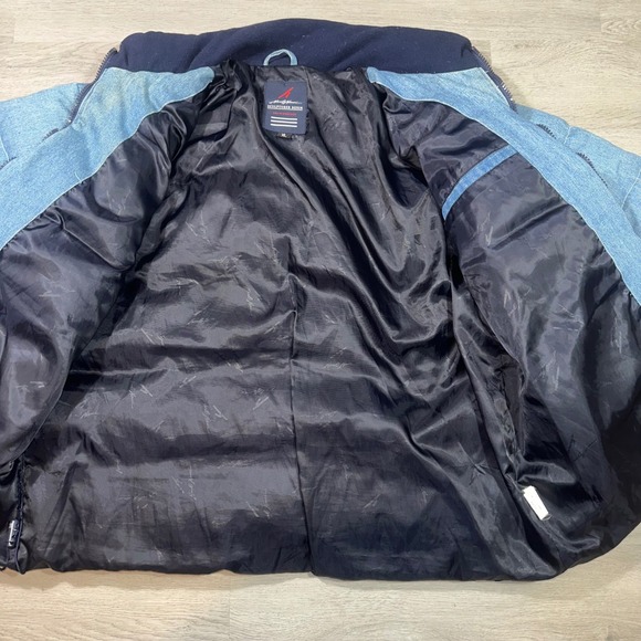 Karl Kani Sculptured Denim Puffer Jacket Mens XL Blue‎ Embroidered Kani 23 Logo - Picture 3 of 16
